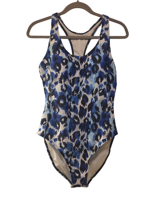 Nicole Miller Other - Nicole Miller, NWT, 1 Piece Bathing Suit W/Racer Back, Aqua Cheetah Print, Wom L